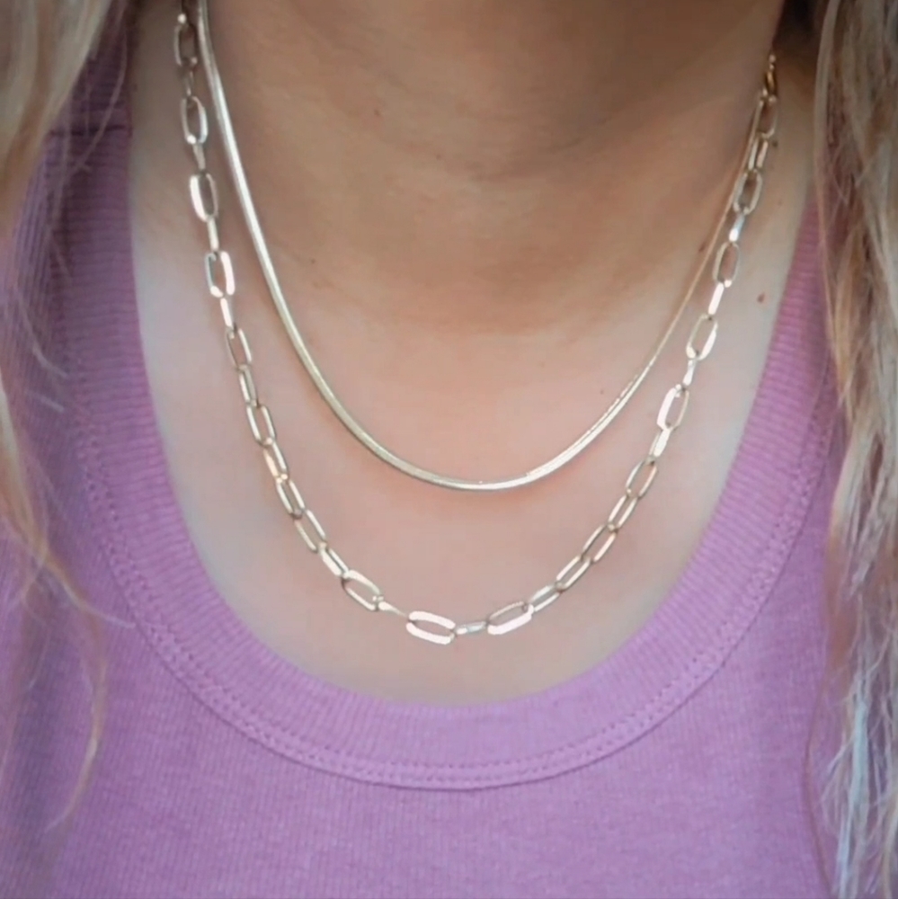 Chain link layered necklace